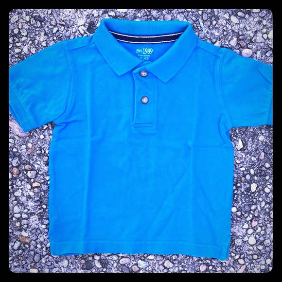 The Children’s Place Polo Type Button Up Shirt Size 12-18m Blue NWOT - Picture 1 of 4